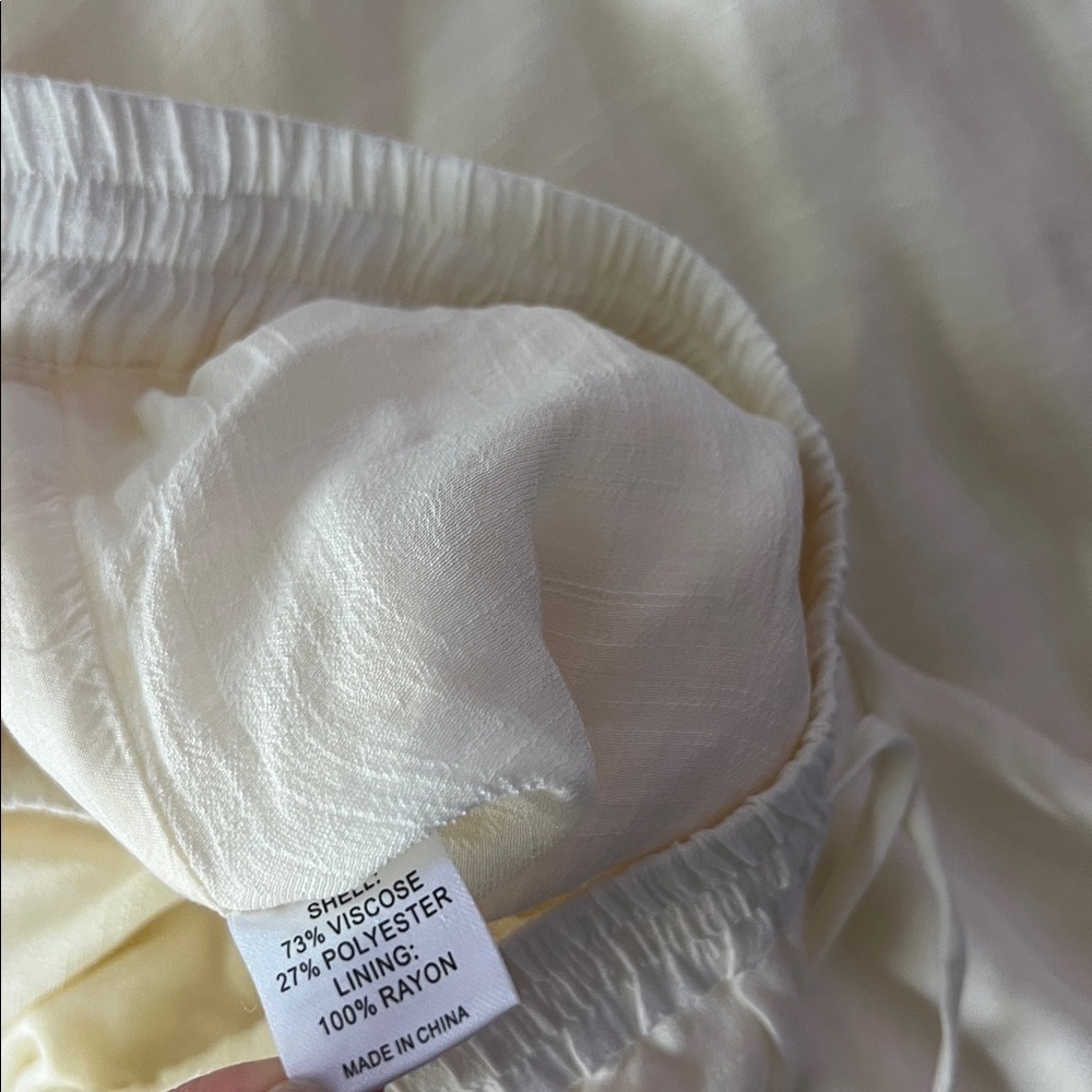 MONDAY Swimwear Tahiti Wide Leg Pant Petite Inseam 30.5" Ivory M/L $148 - Picture 10 of 11